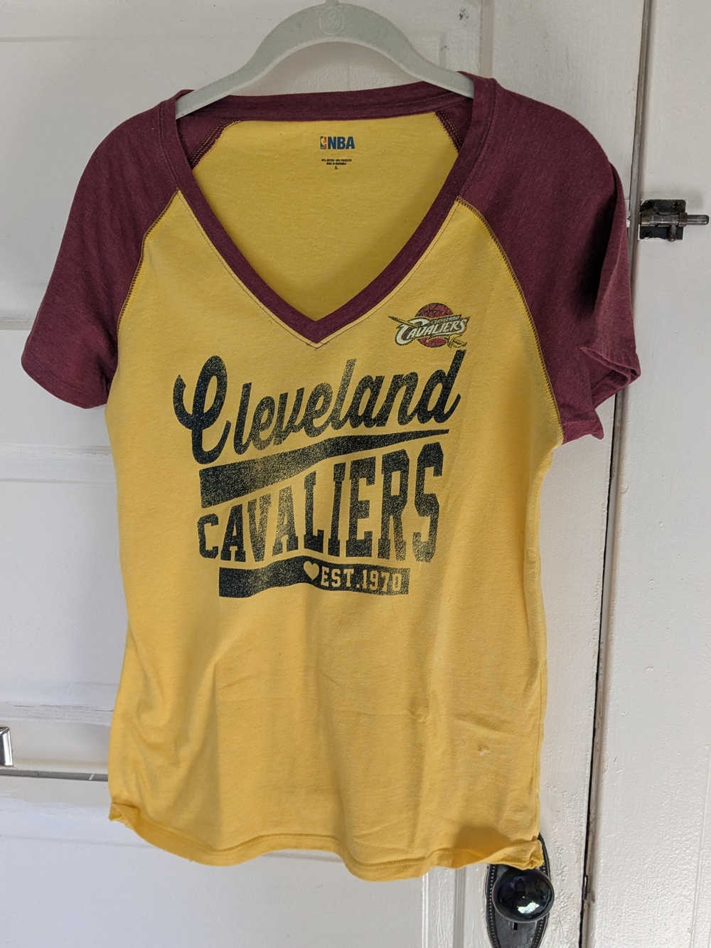 Women's NBA Gold and Maroon Crewneck Fan Tee